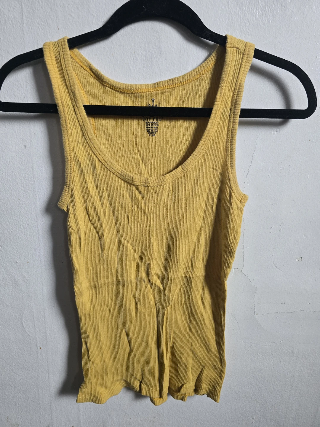 Top Pro Yellow Ribbed Tank Top Size S - photo 4