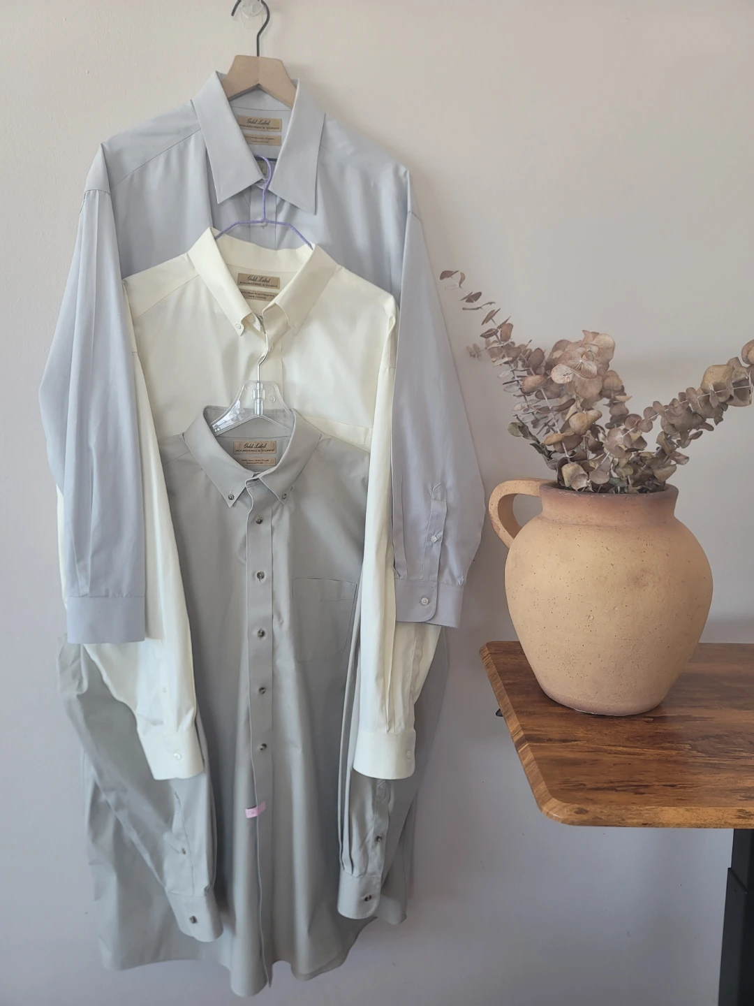 Roundtree & Yorke Gold Label 17.5 35 Cotton Shirts (Set of 3)