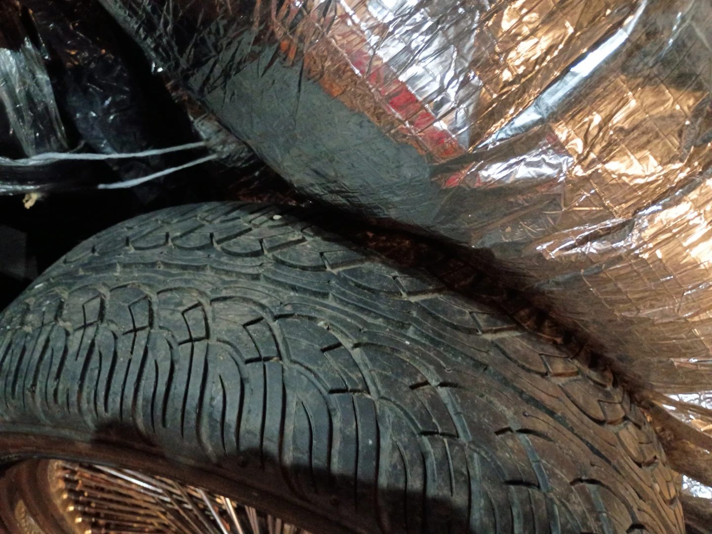 Set of 4 Chrome Wire Wheels with Tires - photo 5