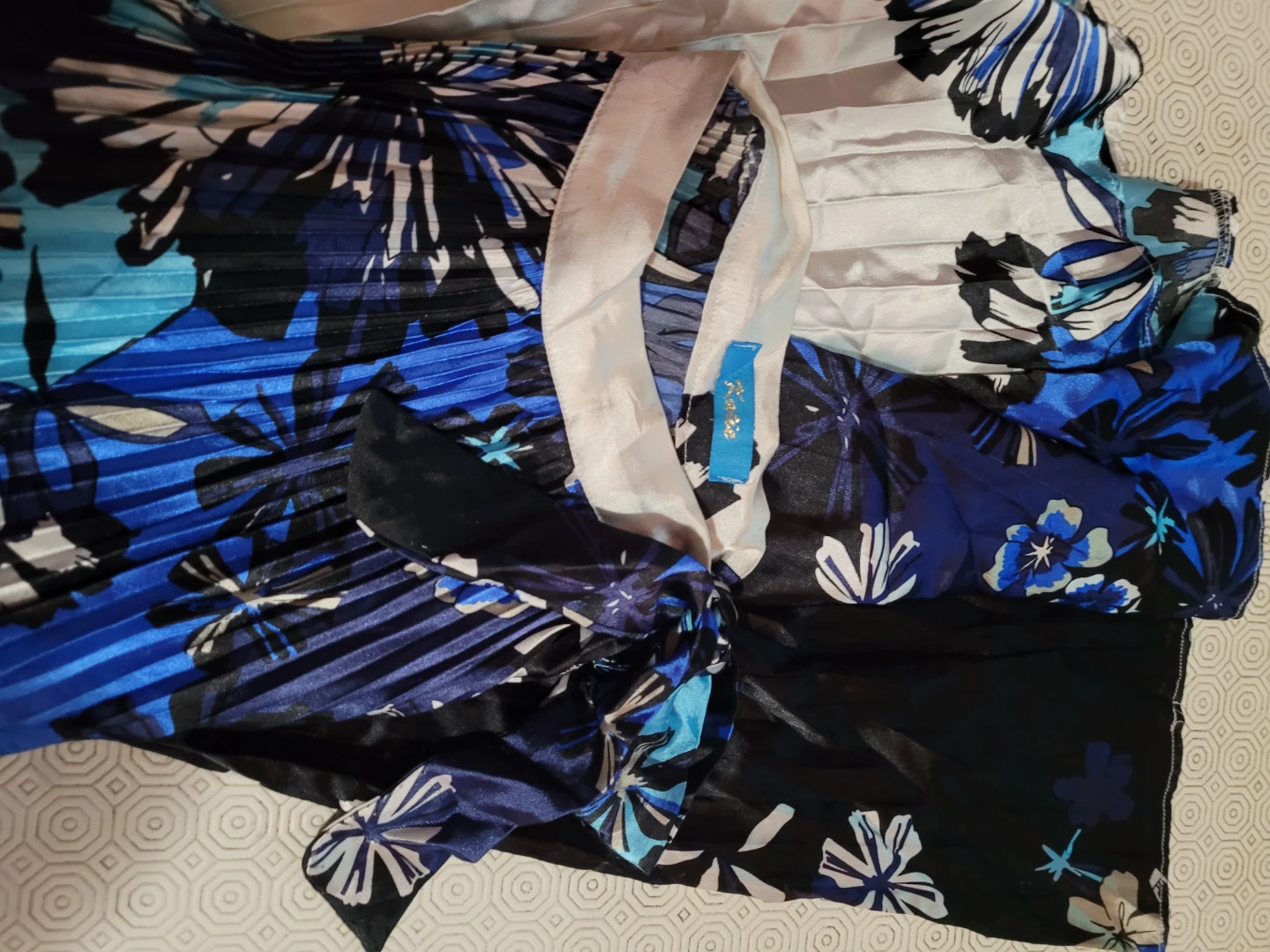Blue Floral Pleated Midi Skirt - photo 2