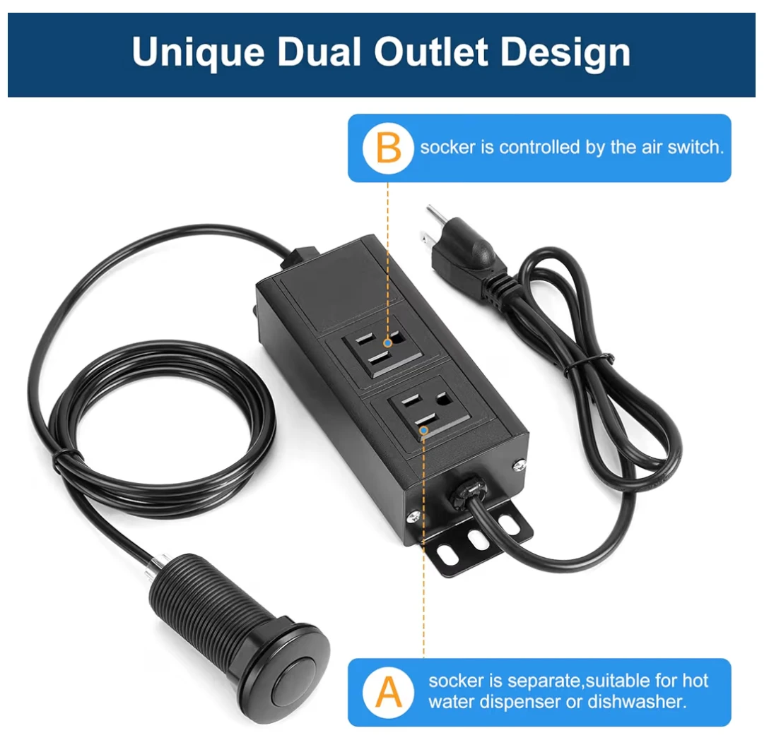 Dual Outlet Garbage Disposal Air Switch Kit - photo 5