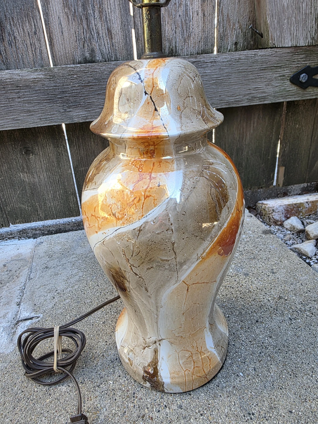 Vintage Ceramic Table Lamp Marble color - photo 2