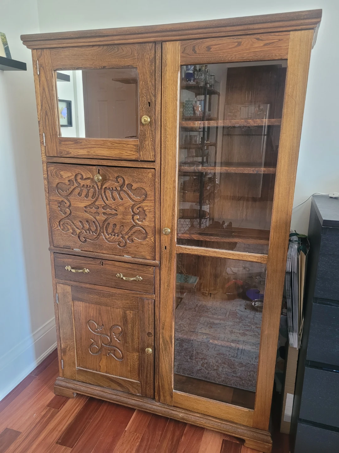 Vintage Wood storage and display cabinet