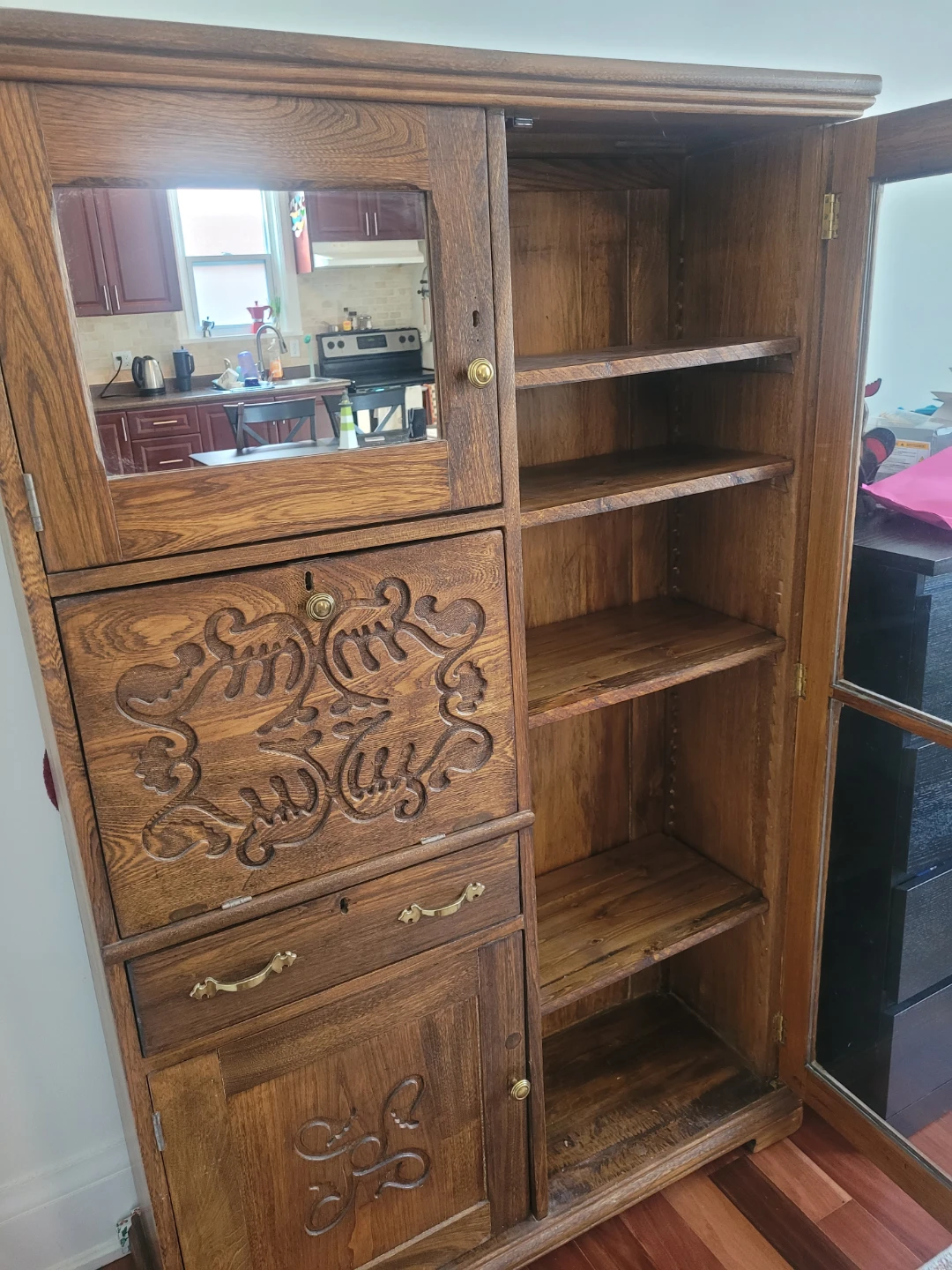Vintage Wood storage and display cabinet - photo 4
