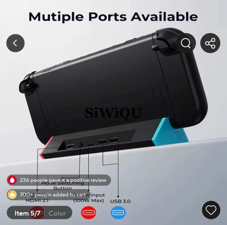SiwiQu Nintendo Switch Docking Station with HDMI Output - photo 4