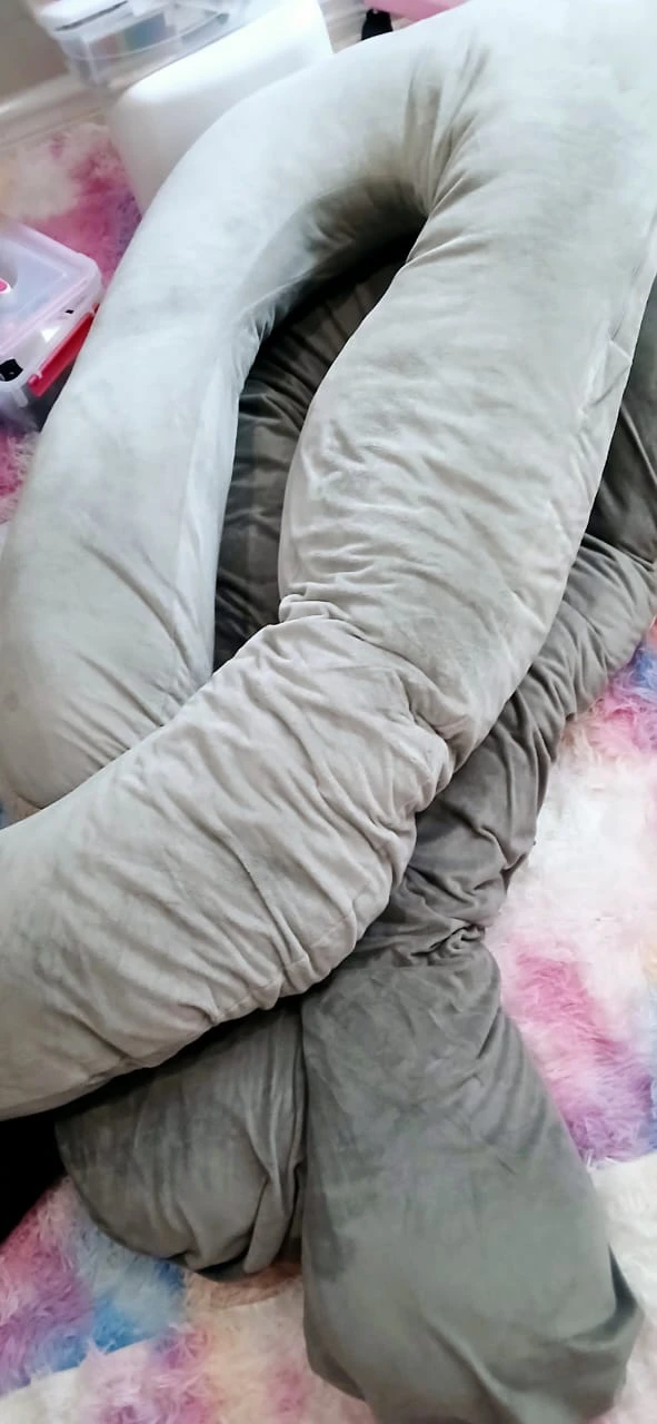 Grey C-Shaped Full Body Pillow