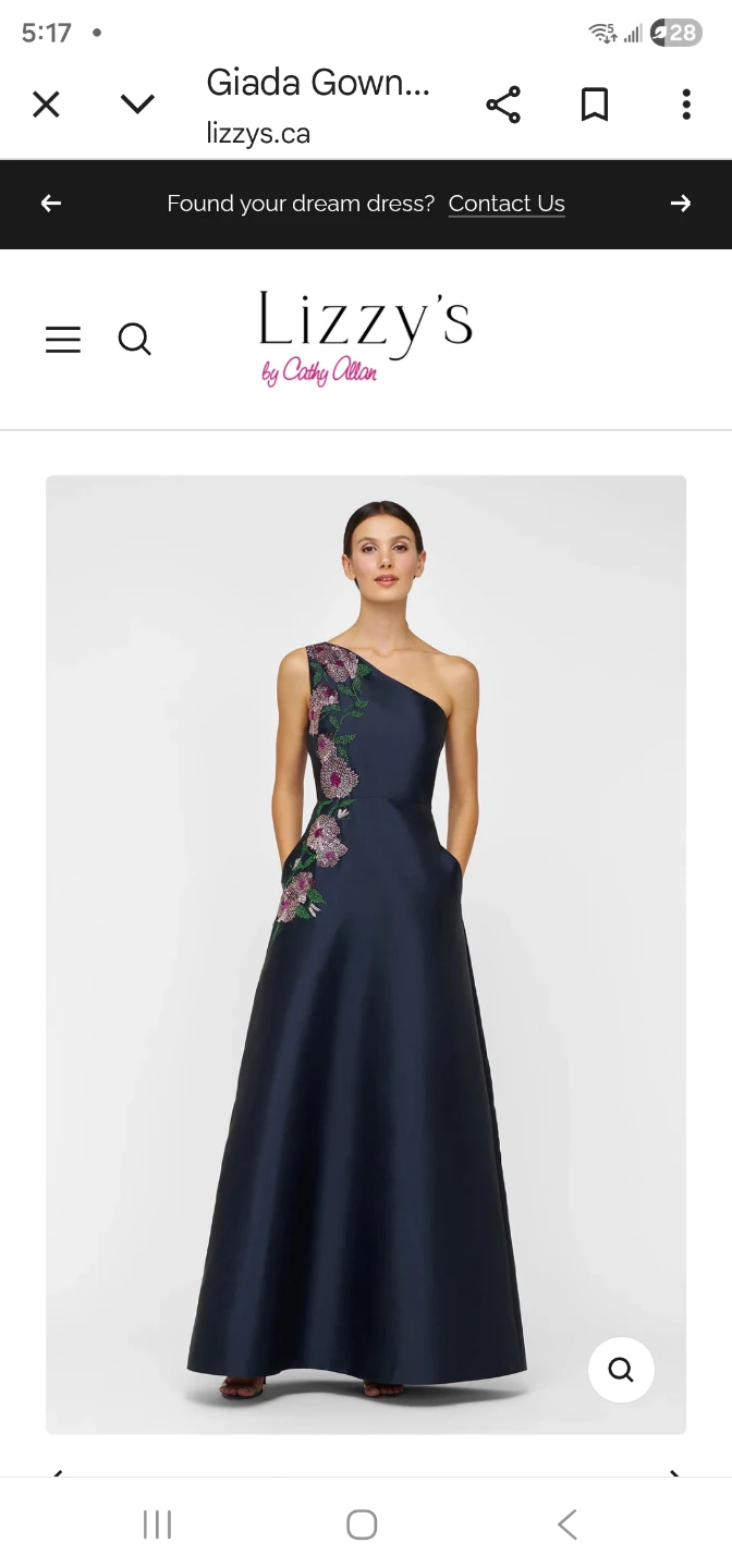 Kay Unger navy with beading gown wore once