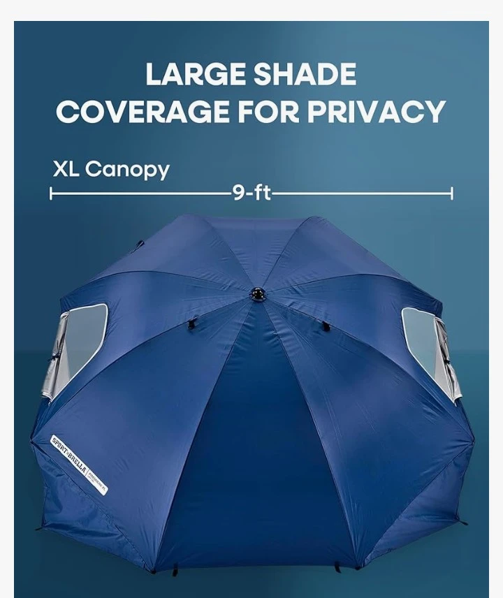 Sport-Brella XL 9-ft Umbrella Beach Tent with UPF 50+ 🥕 - photo 3