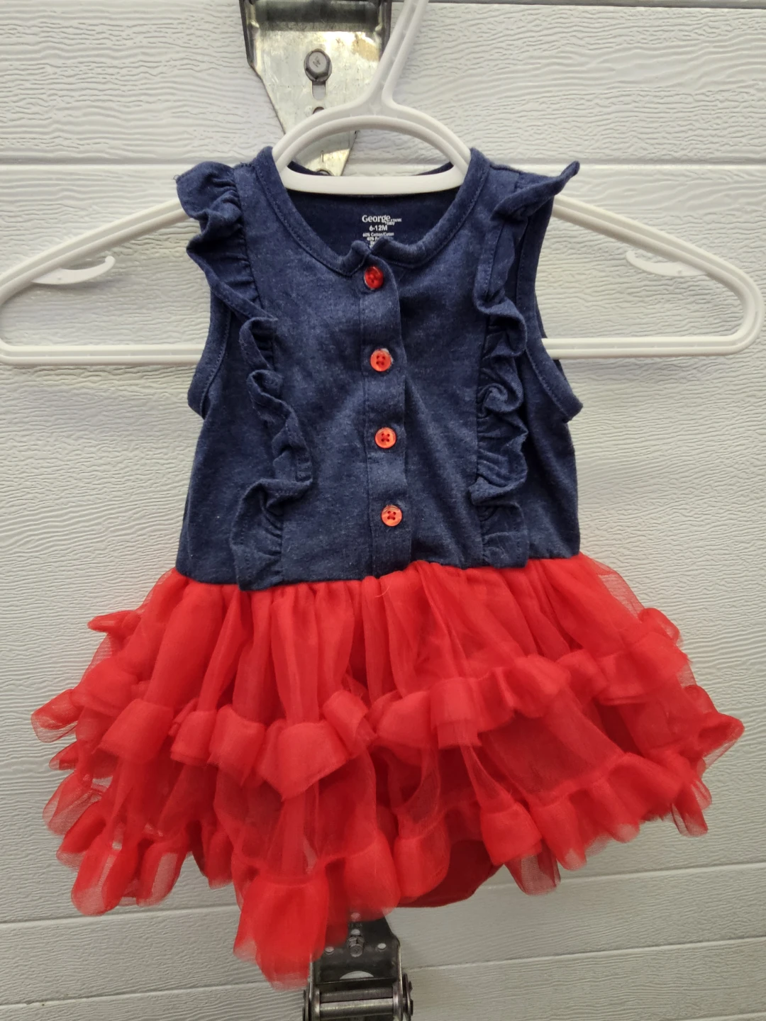 Baby Girl Blue & Red Tutu Bodysuit