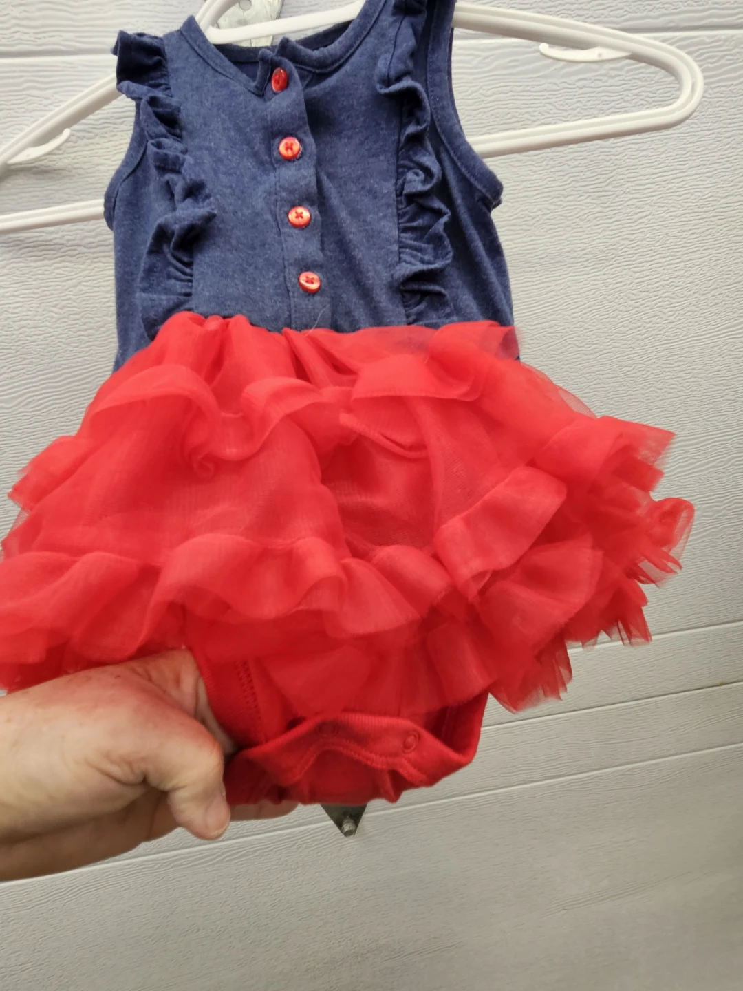 Baby Girl Blue & Red Tutu Bodysuit - photo 3