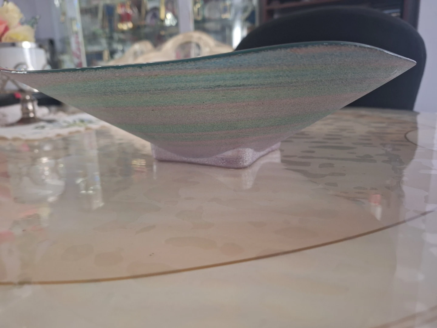 Iridescent Swirl Glass Decorative Bowl 🥕 - photo 4