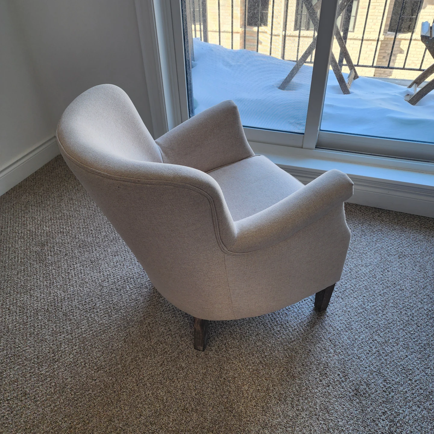 A pair of Beige Upholstered Accent Chair with Nailhead Trim - photo 4