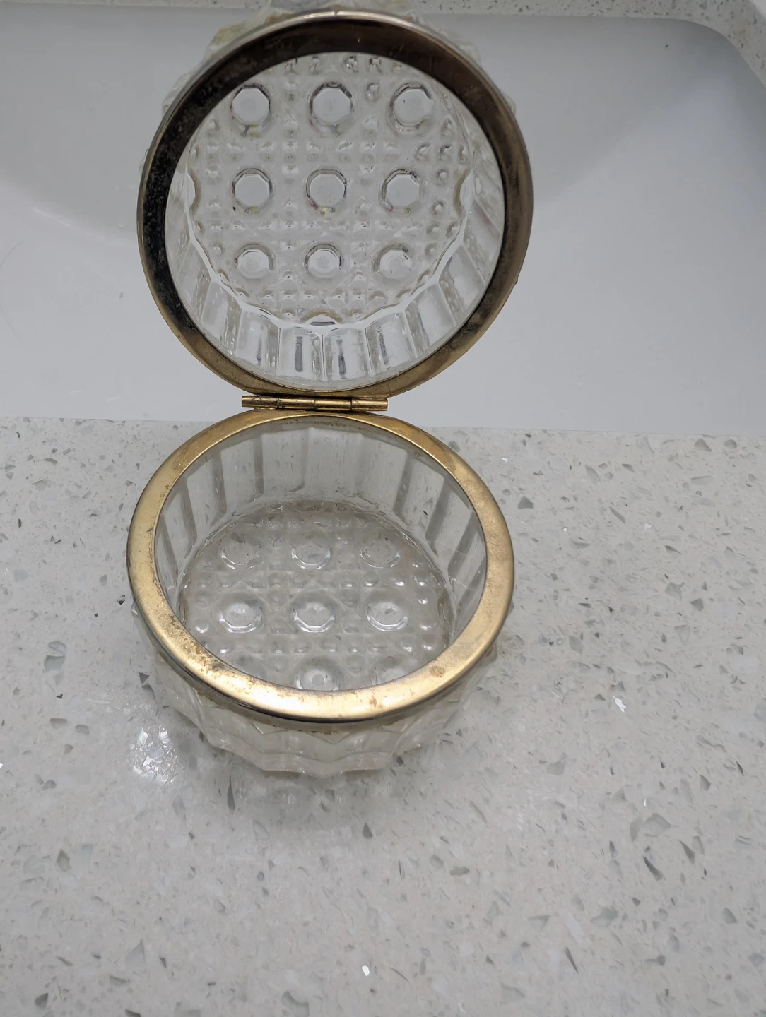 Glass Trinket Dish with Ornate Gold Trim - photo 3