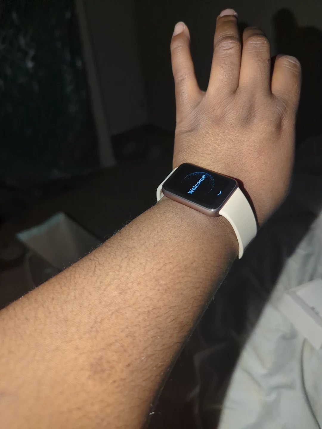Smart Watch with White Band