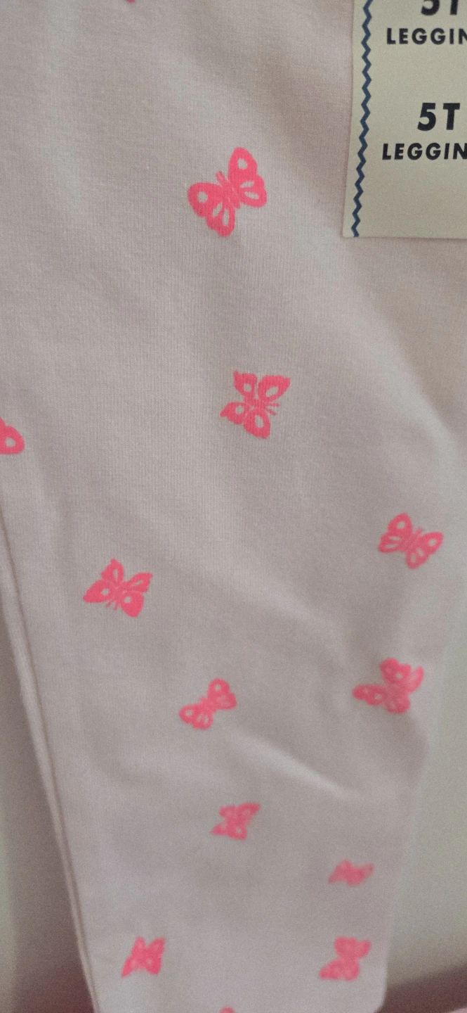 New! Cat & Jack Pink Butterfly Leggings Size 5T - photo 4