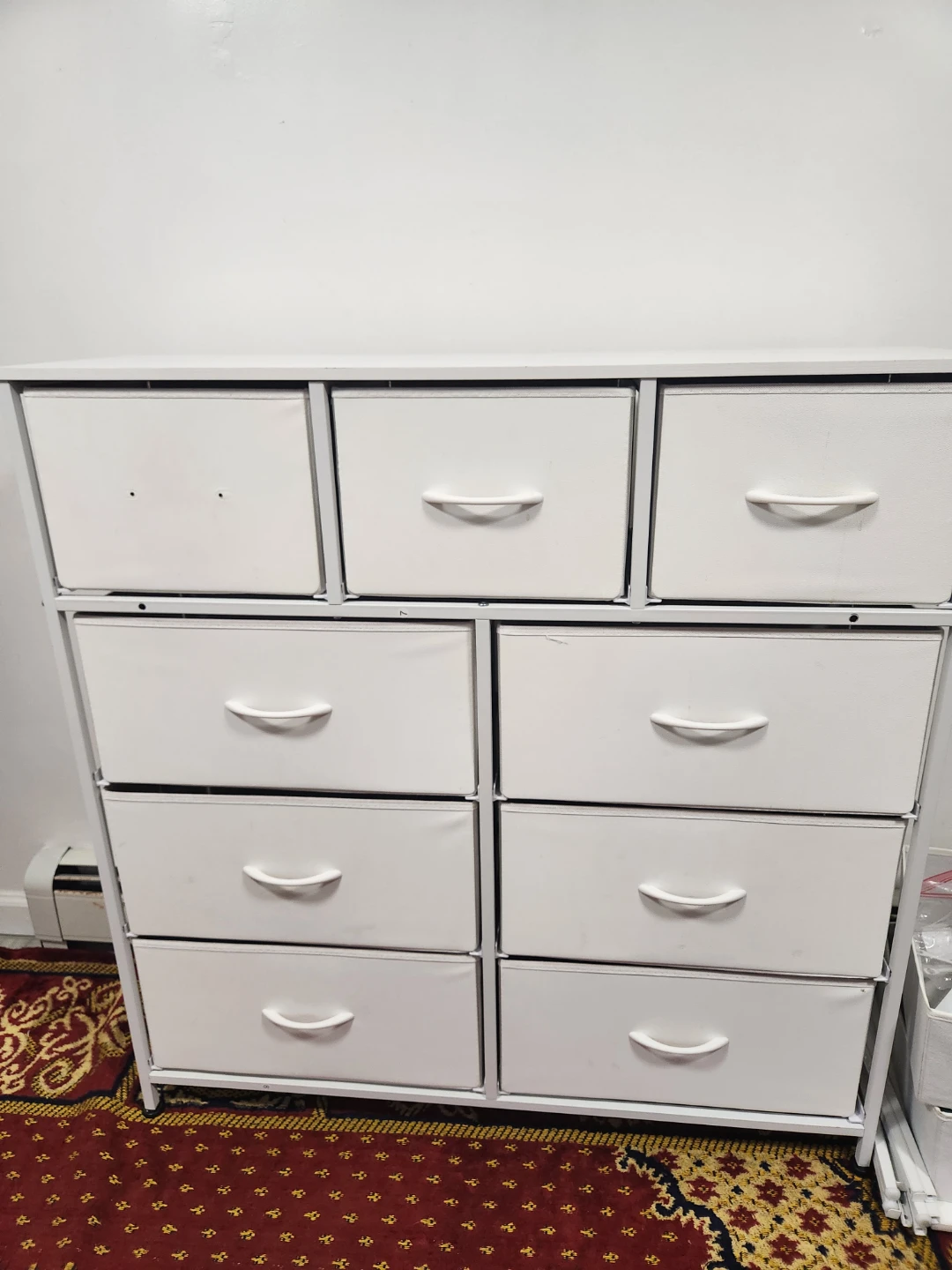 White 9-Drawer Storage Dresser Unit