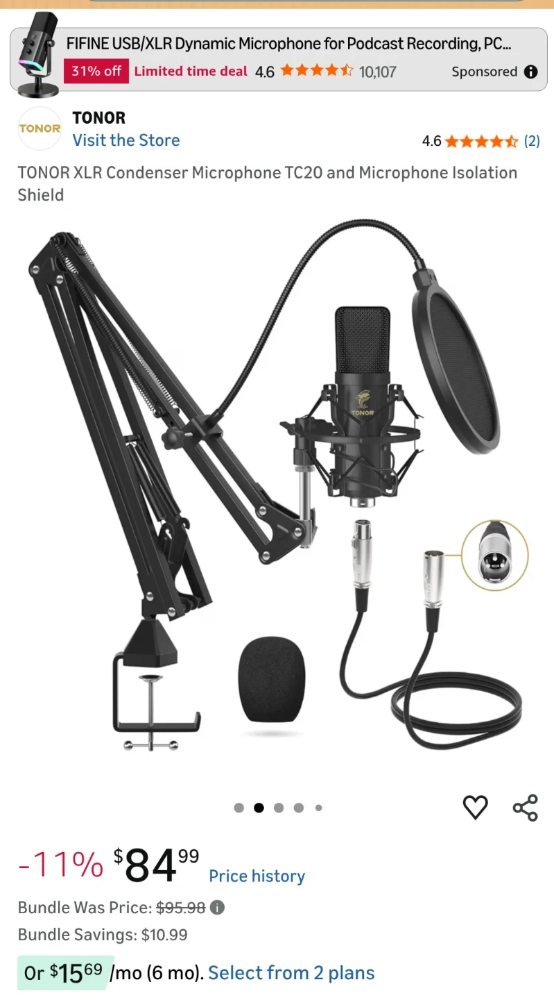 TONOR TC20 XLR Condenser Microphone