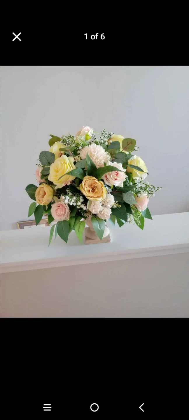 Artificial Floral Arrangement with Roses and Hydrangeas