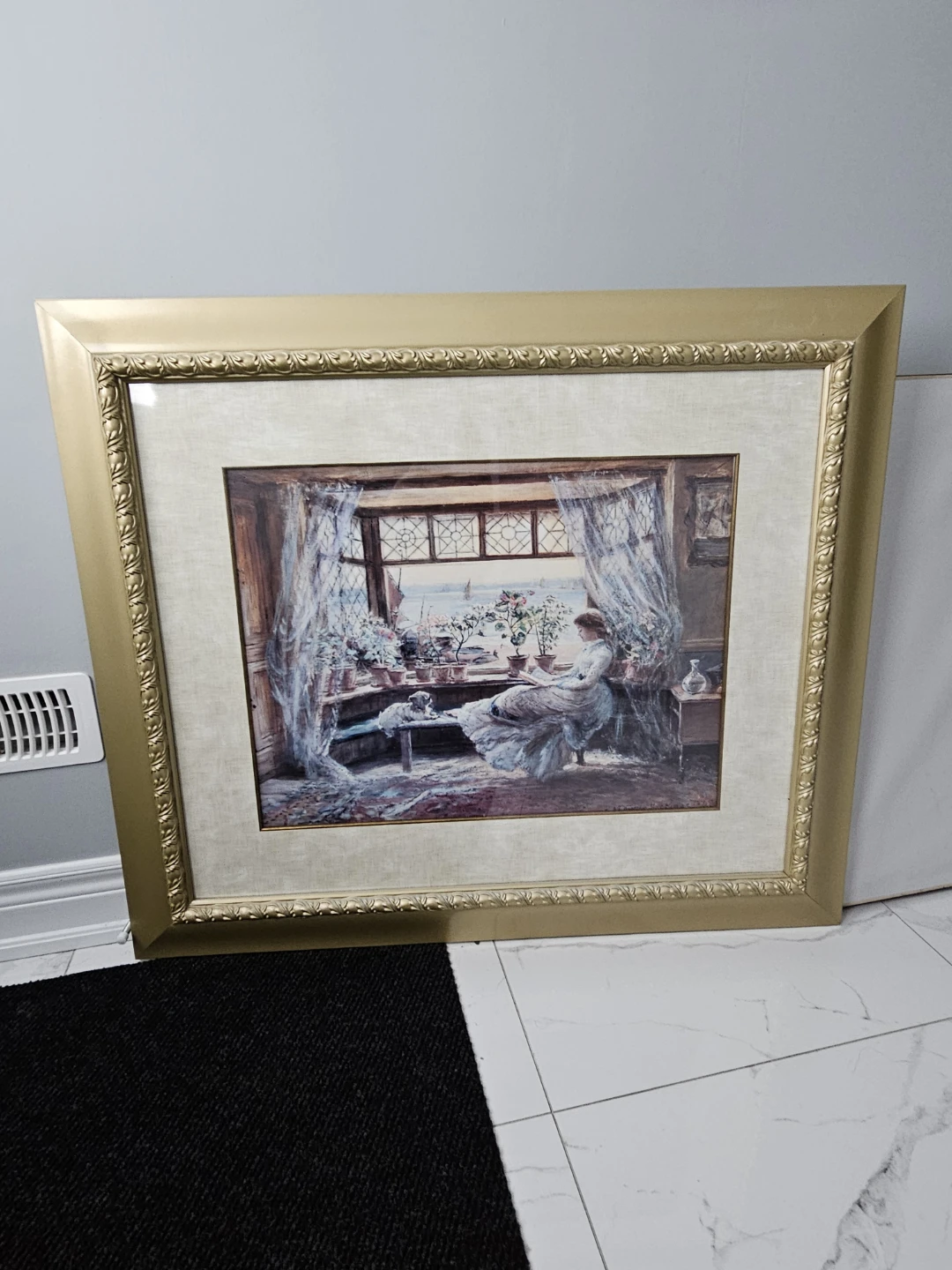 Reading by the Window by Charles James Lewis Framed Print