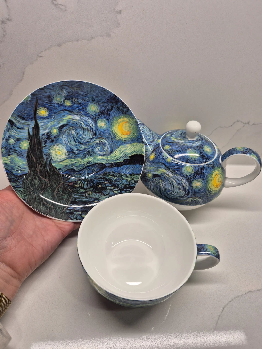 New- Van Gogh's Starry Night Teapot Set - photo 2