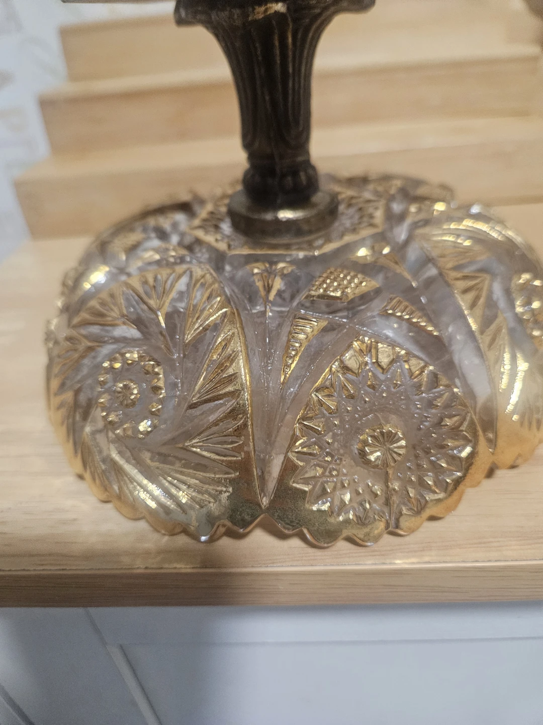 Ornate Crystal Pedestal Dish with Gold Accents - photo 2