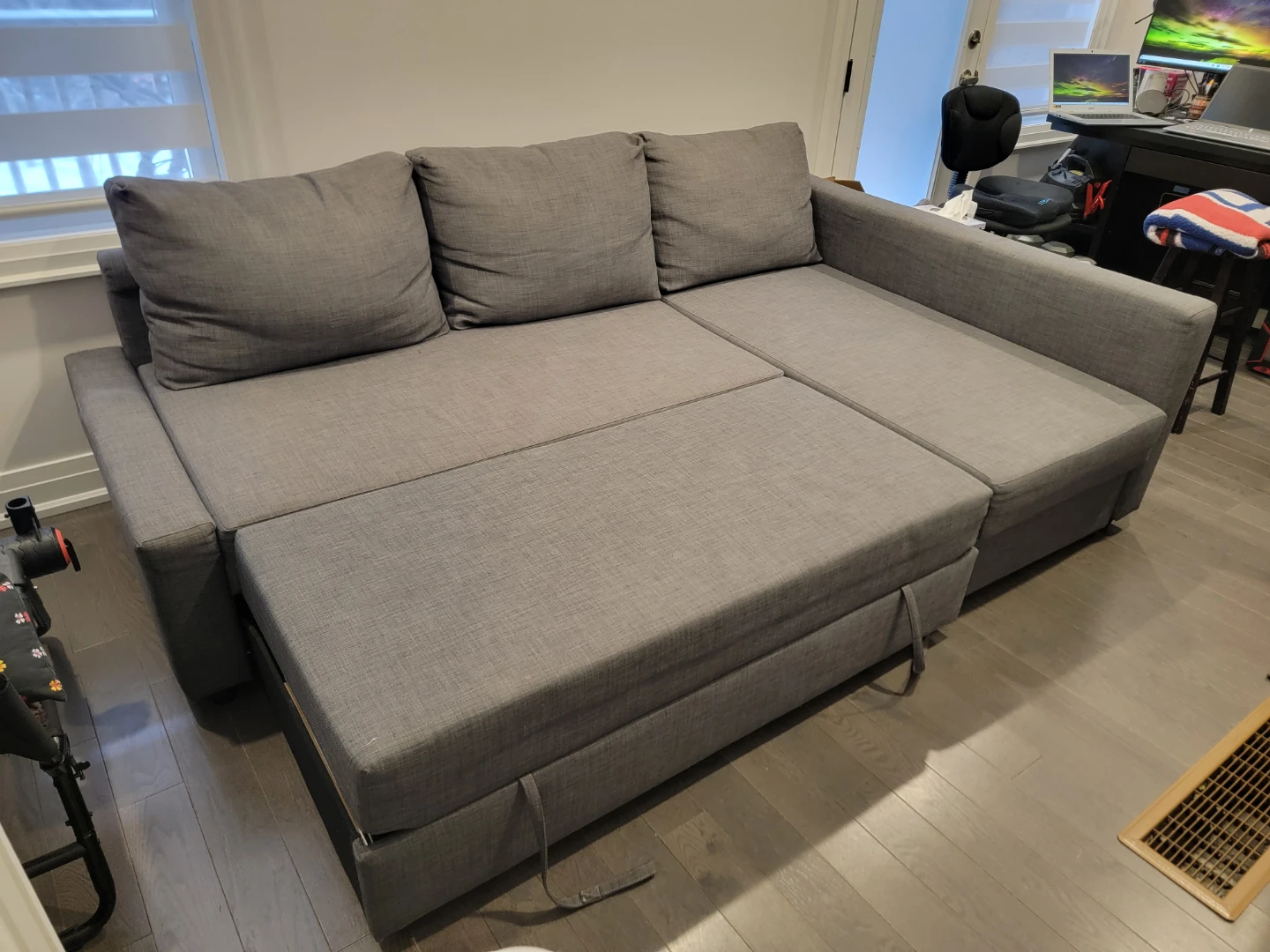 IKEA FRIHETEN Grey Sectional Sofa with Storage and Pull-out Bed - photo 5