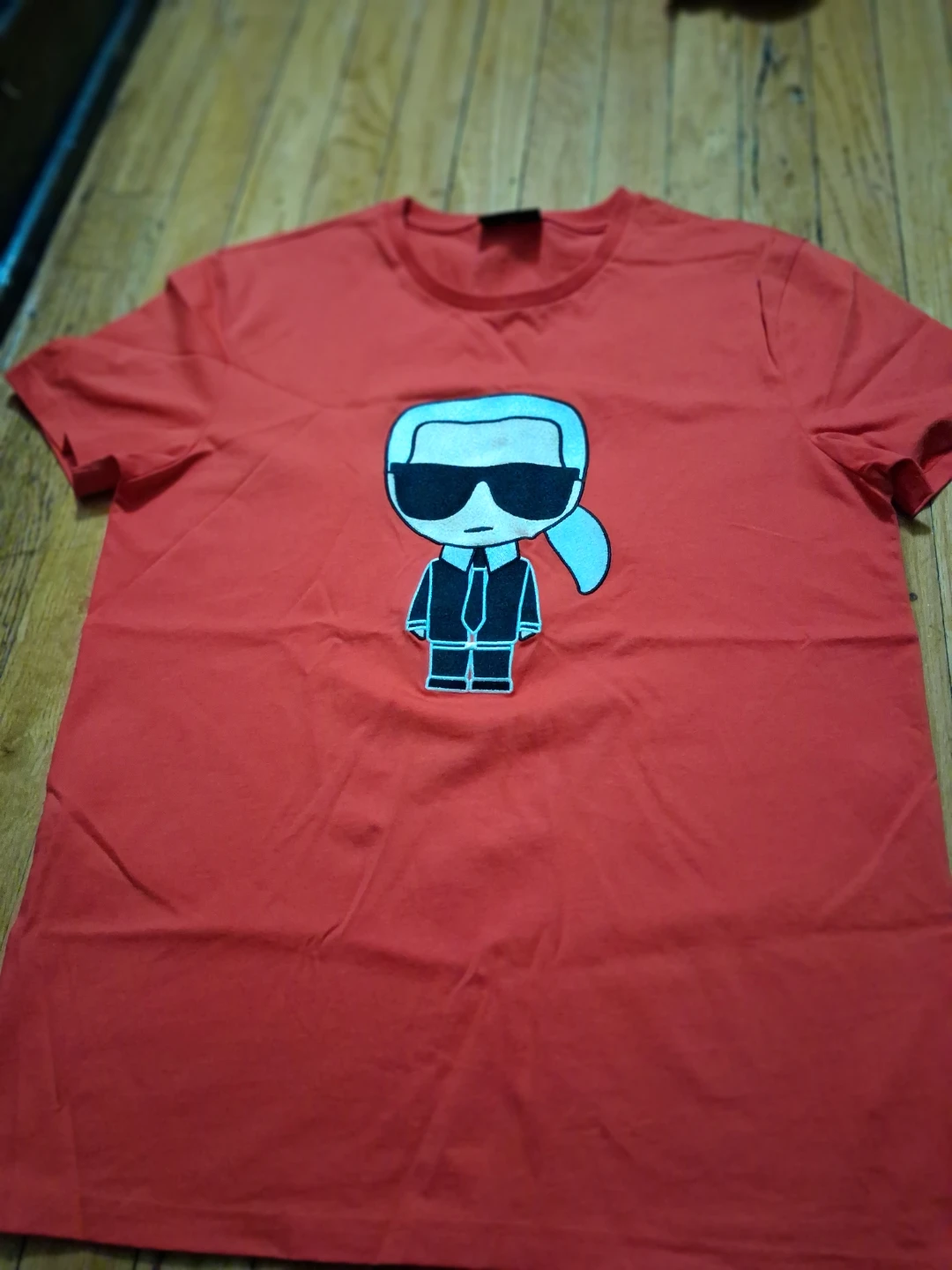 Karl Lagerfeld Red T-Shirt with Graphic Design - photo 3
