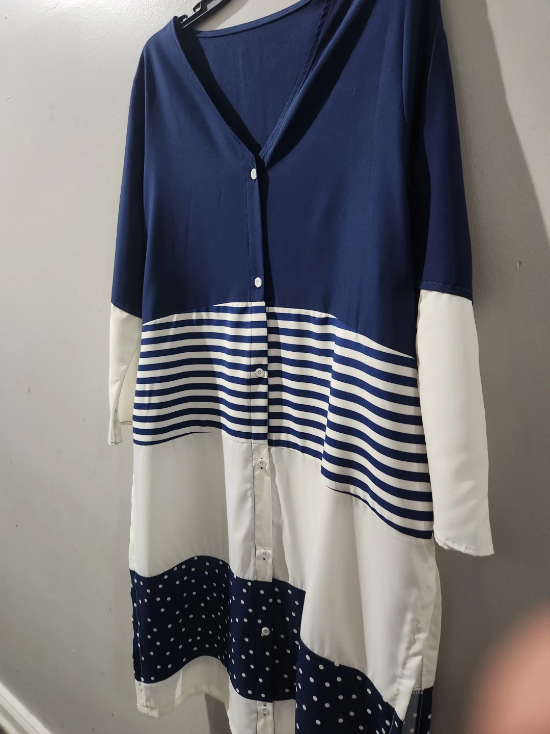 Navy and White Striped Panel Tunic