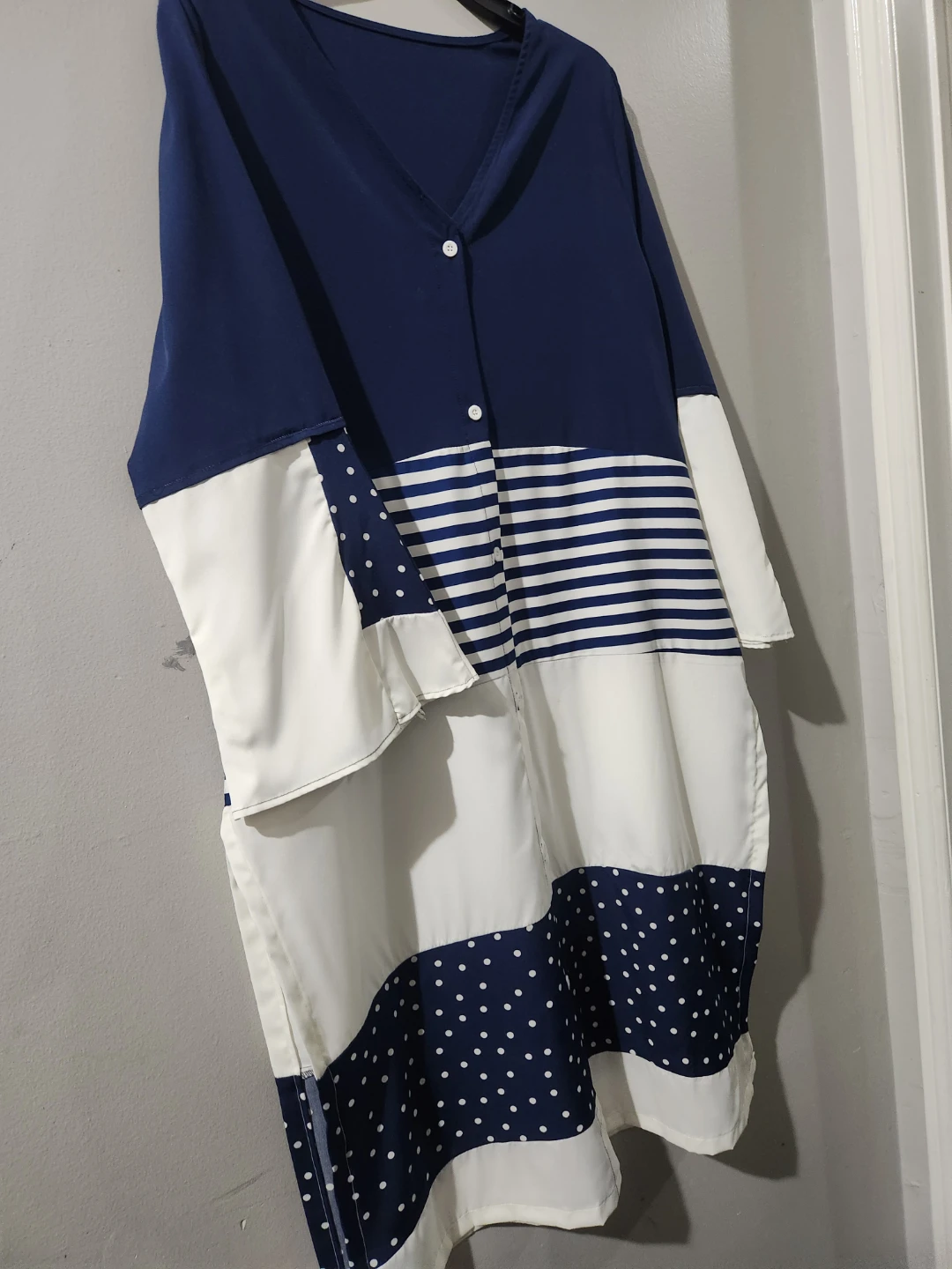 Navy and White Striped Panel Tunic - photo 2