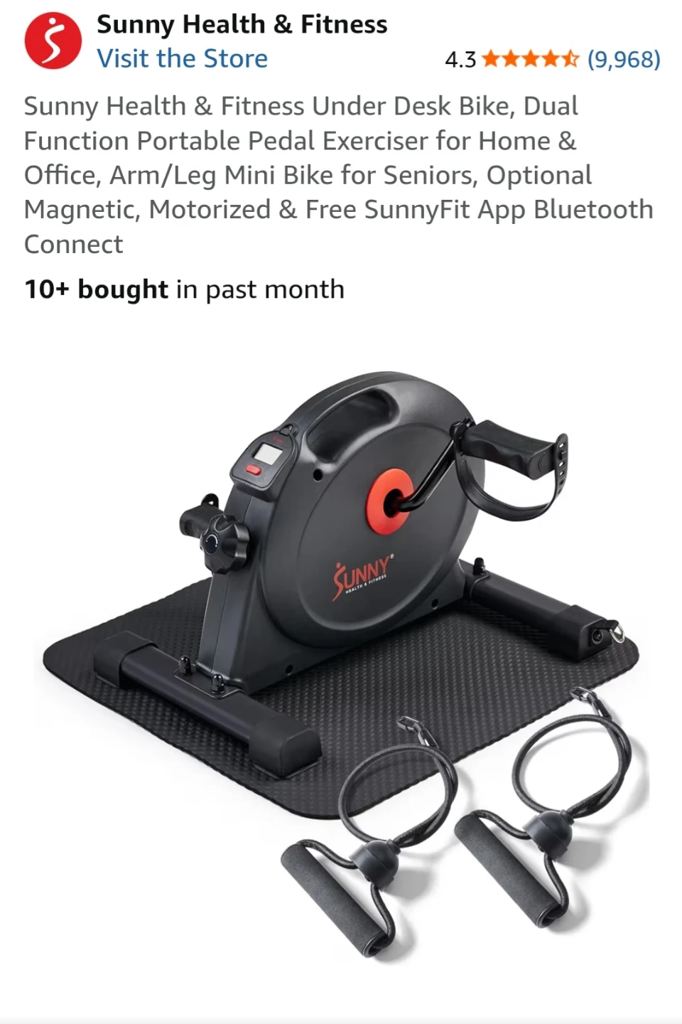 Sunny Health & Fitness Under Desk Bike - photo 5