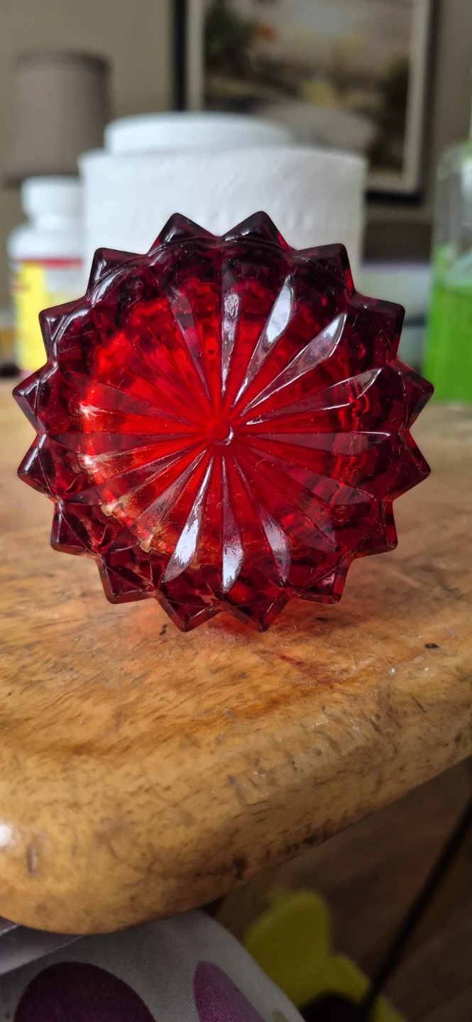 Red Glass Decorative Bottle - photo 2