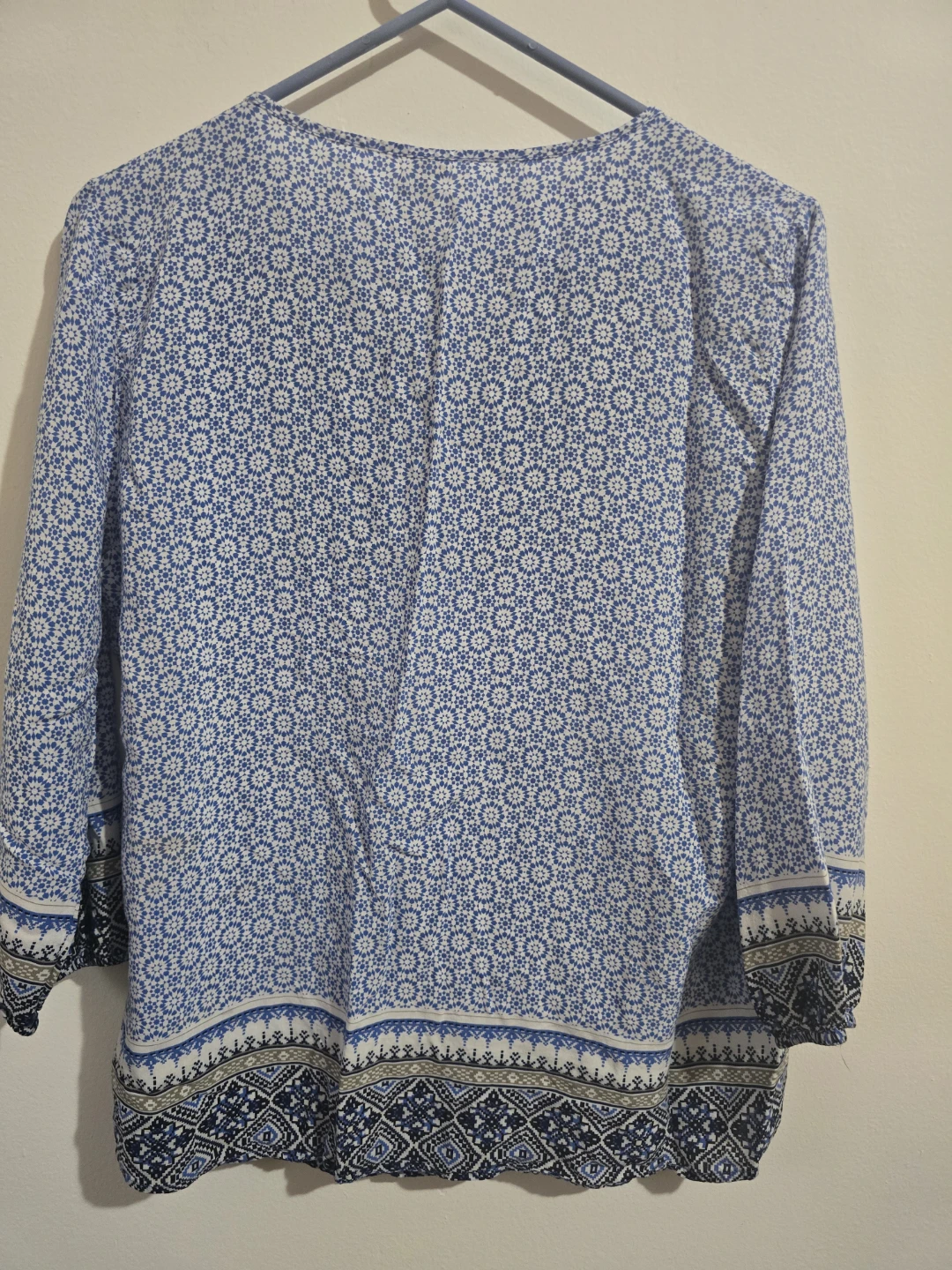 Giani & Greene Blue Geometric Print Tunic Top Size L - photo 4