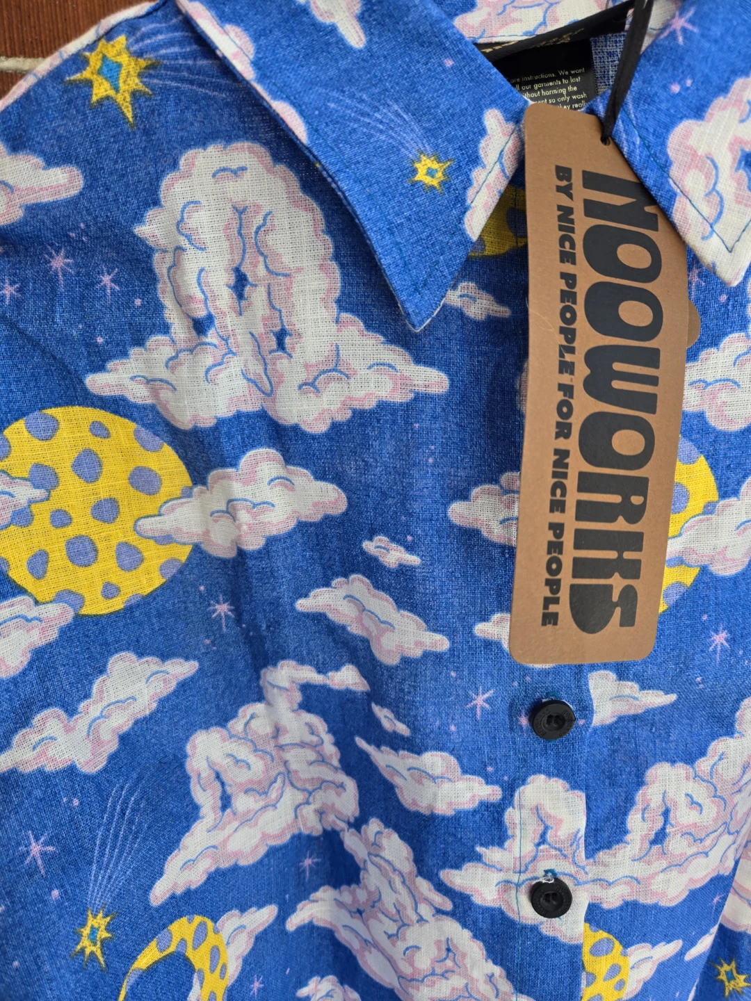 Nooworks Linen Olivia Top in Cloud People Print - photo 4