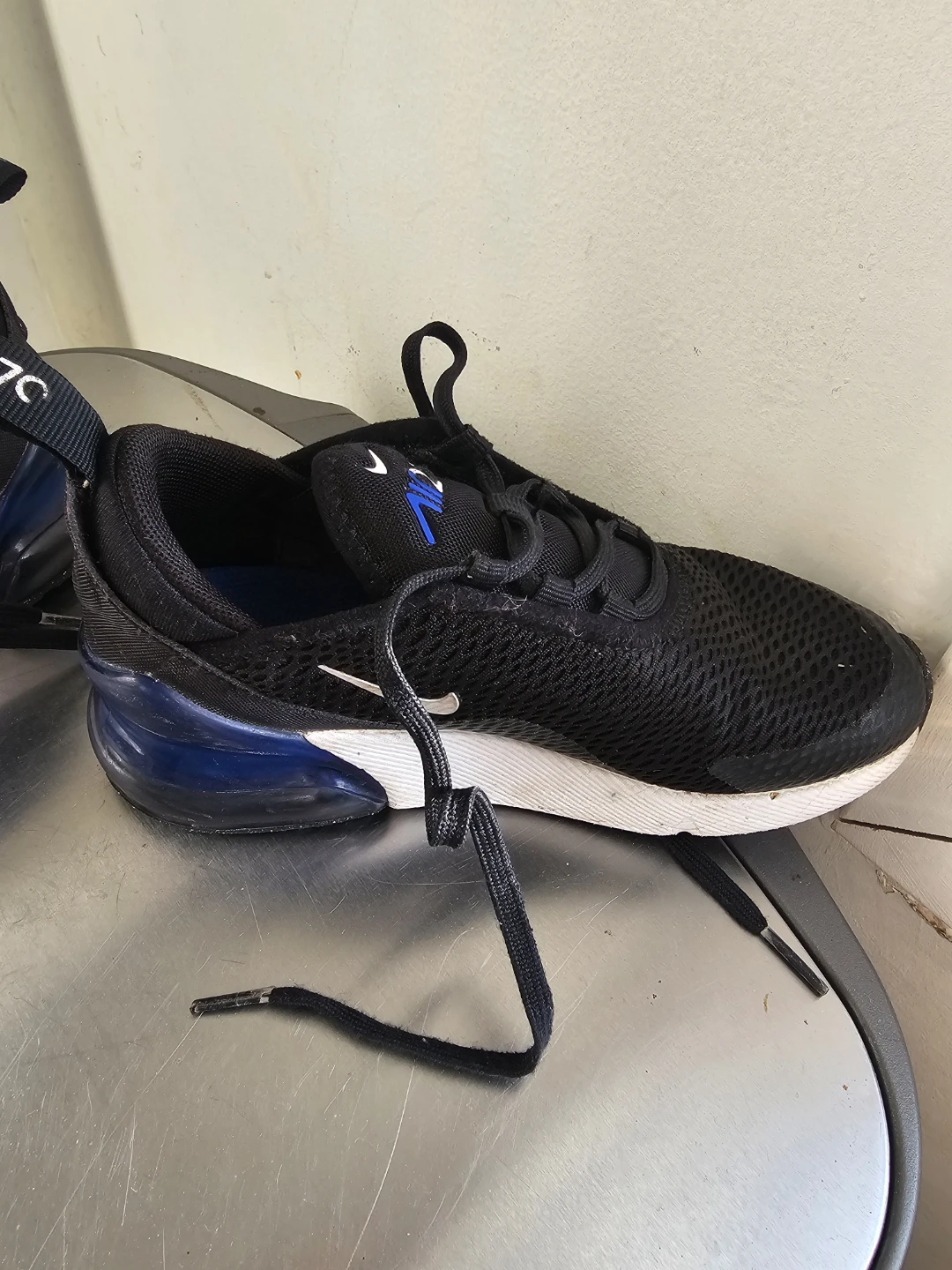 Nike Air Max 270 Black Blue Running Shoes - photo 4