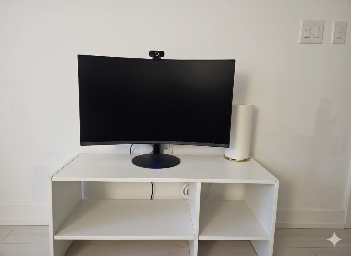 White table with Monitor