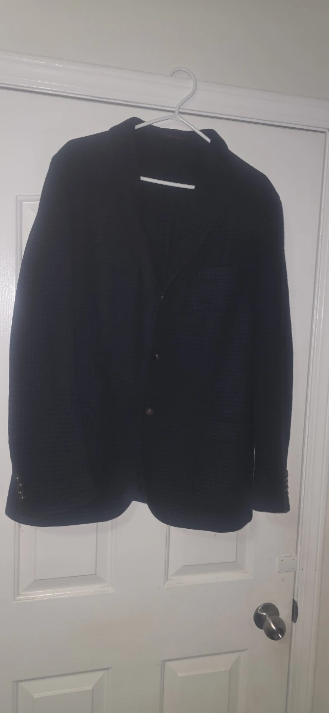 The Gigi Men's Dark Navy houndstooth Casual blazer(Size 54) - photo 2