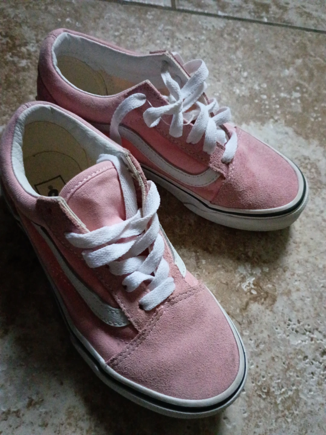 Vans Old Skool Pink Suede Canvas Youth Shoes Size 1Y