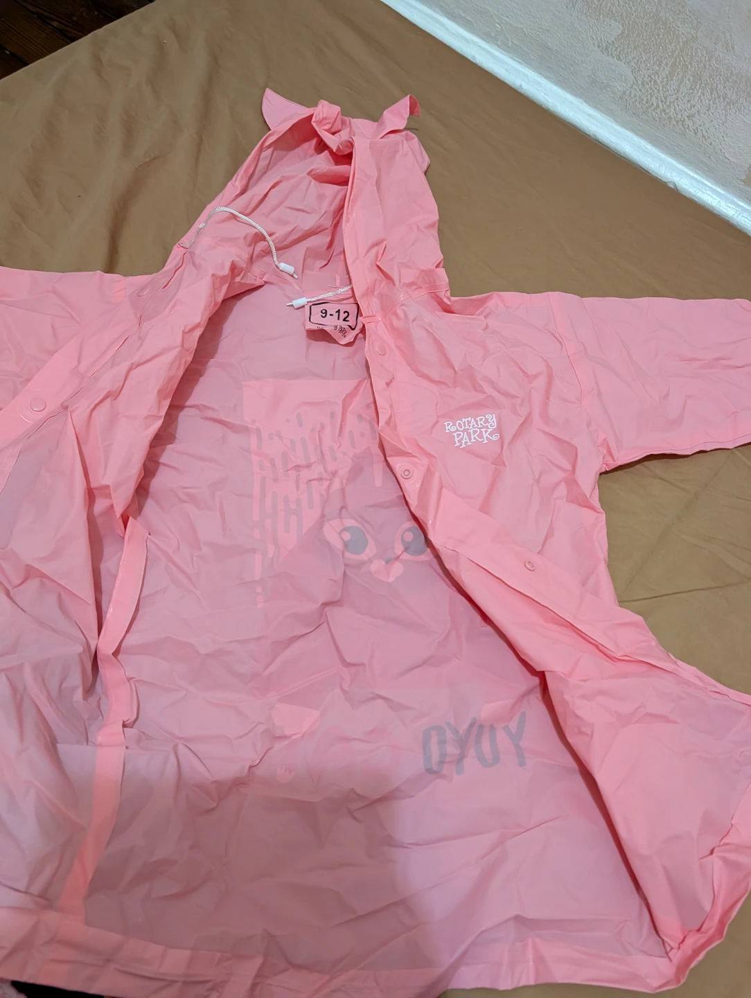Pink Rotary Park Yoyo Cat Raincoat Size 9-12🏆