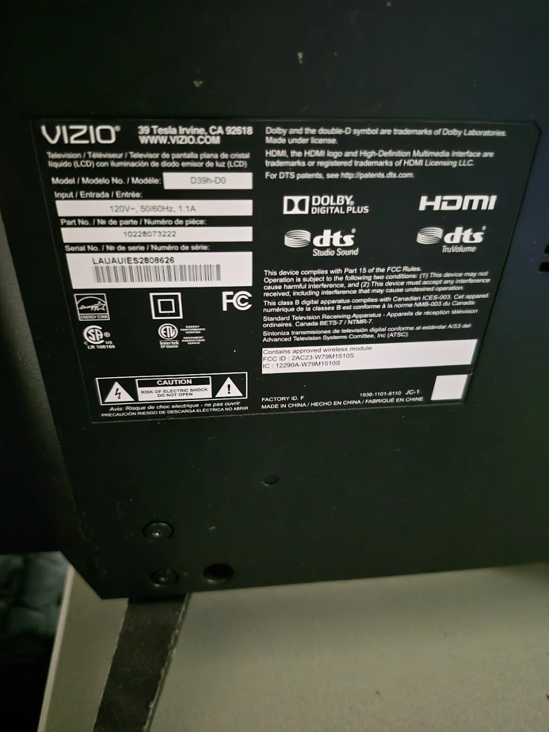 VIZIO D39h-D0 Television - photo 4