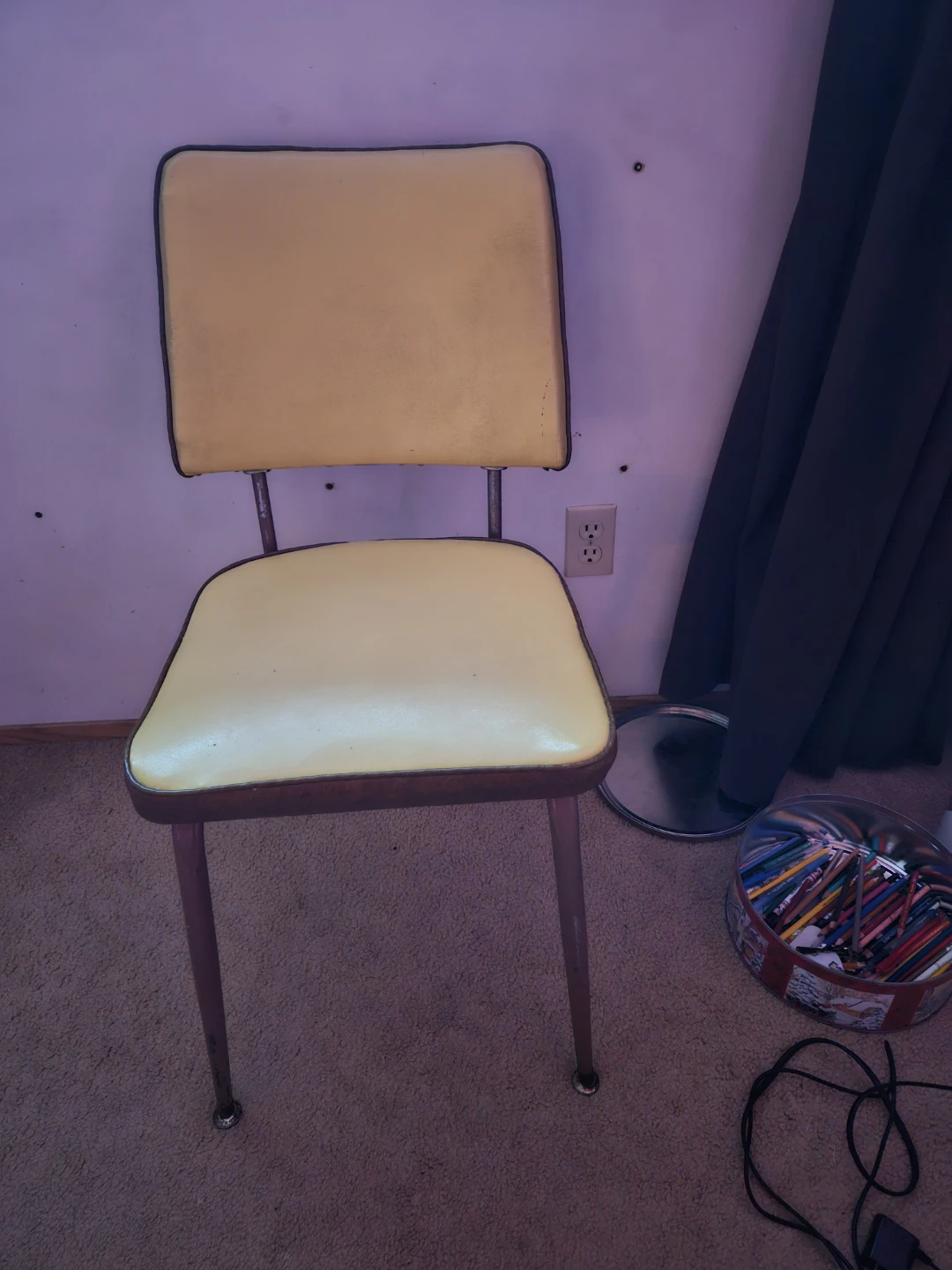 Retro Yellow Vinyl Dining Chair