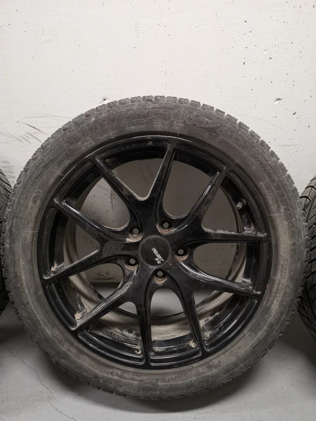 Set of 4 Black Alloy Wheels with Winter Tires - photo 3