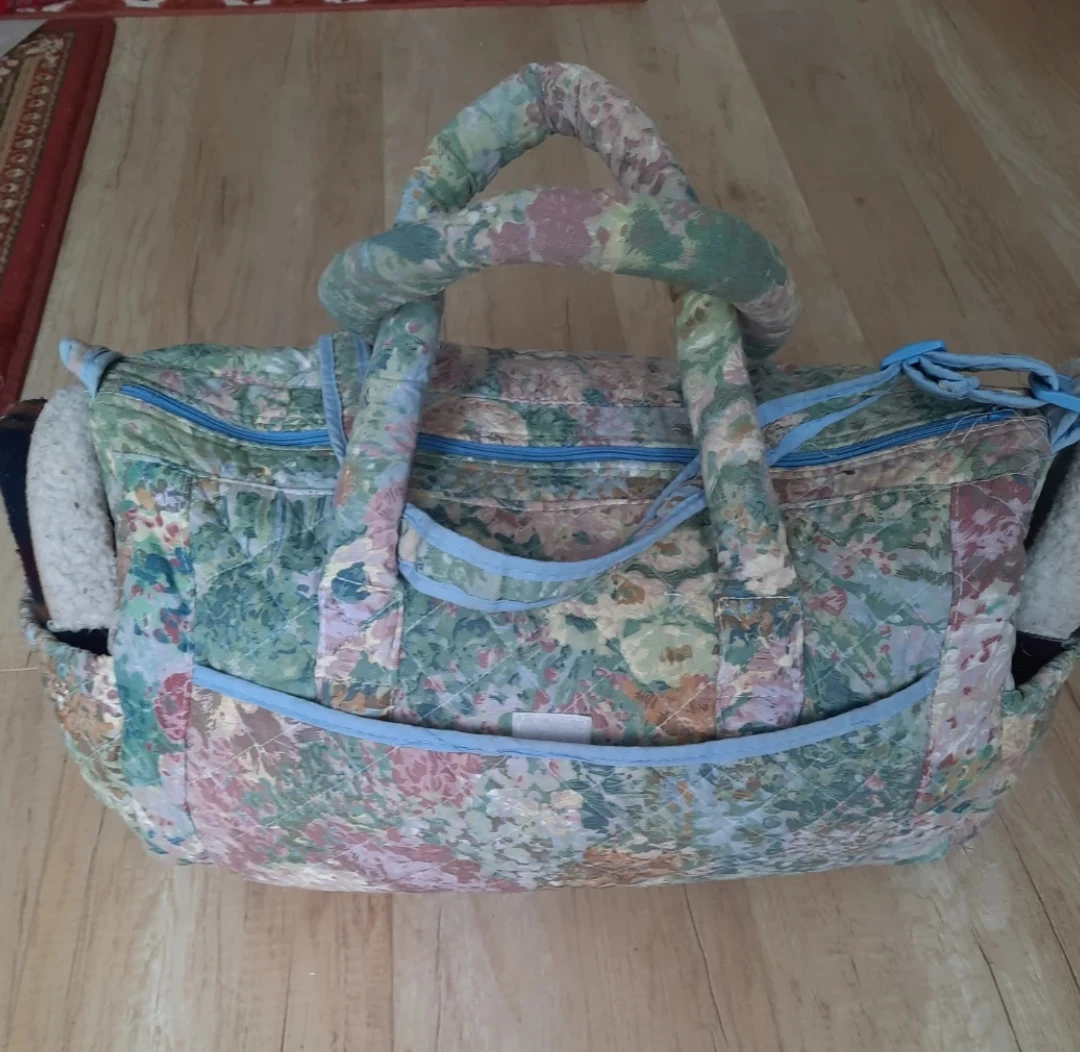 Quilted Floral Duffel Bag/Baby Bag