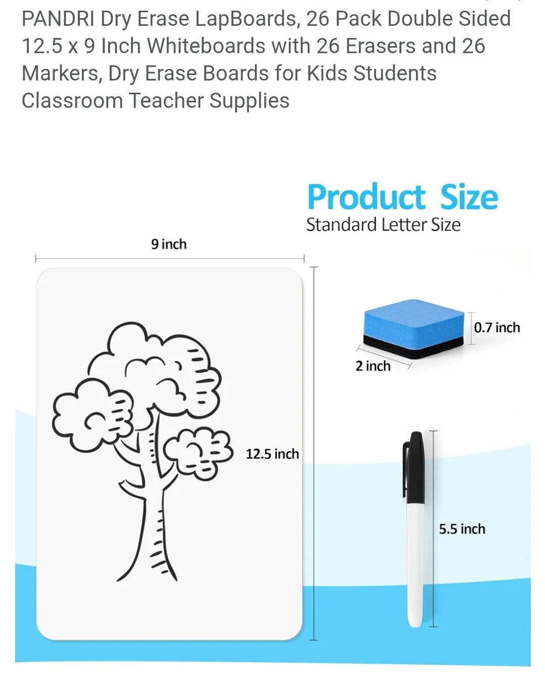 PANDRI Dry Erase Lapboards - 26 Pack