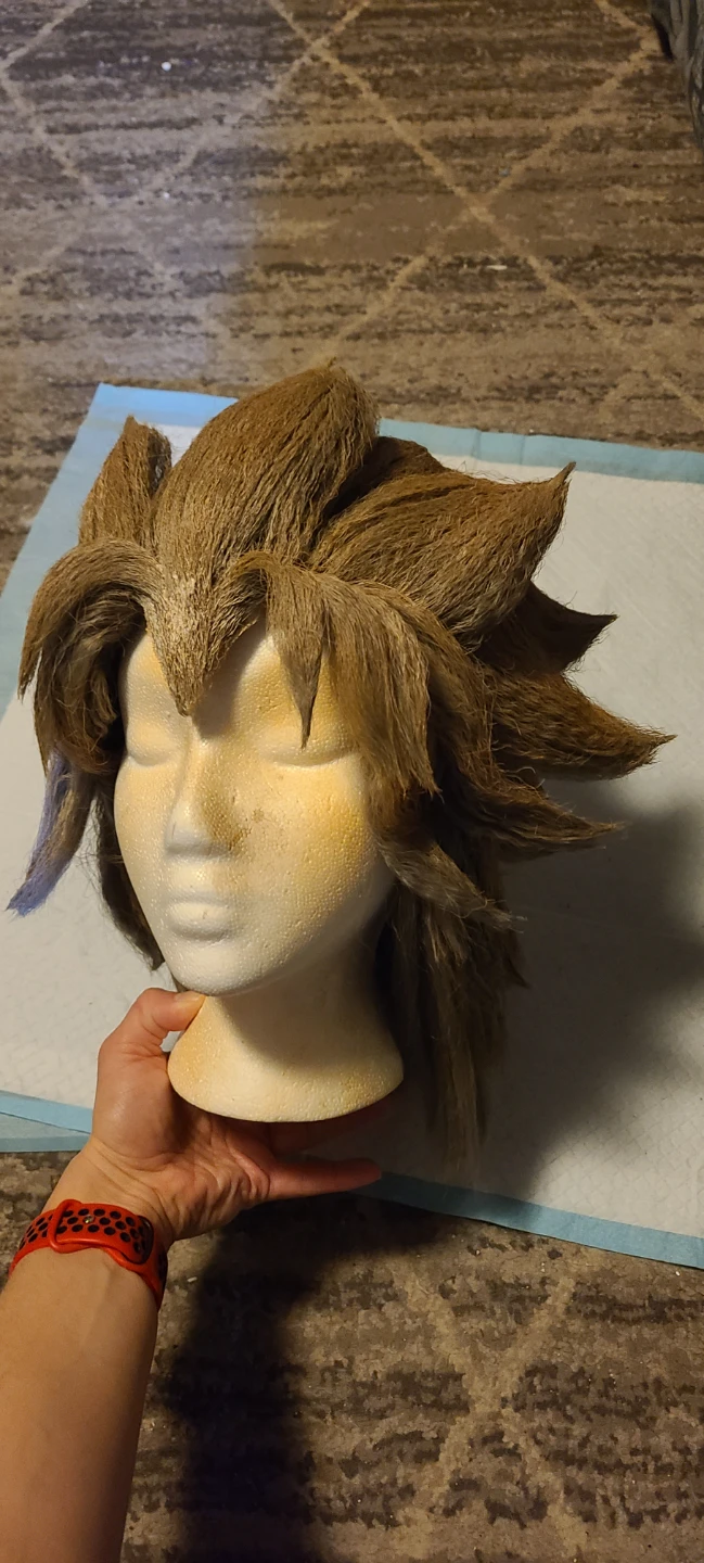 Silver brown HAND STYLED Yu-gi-oh! Yami Marik Wig