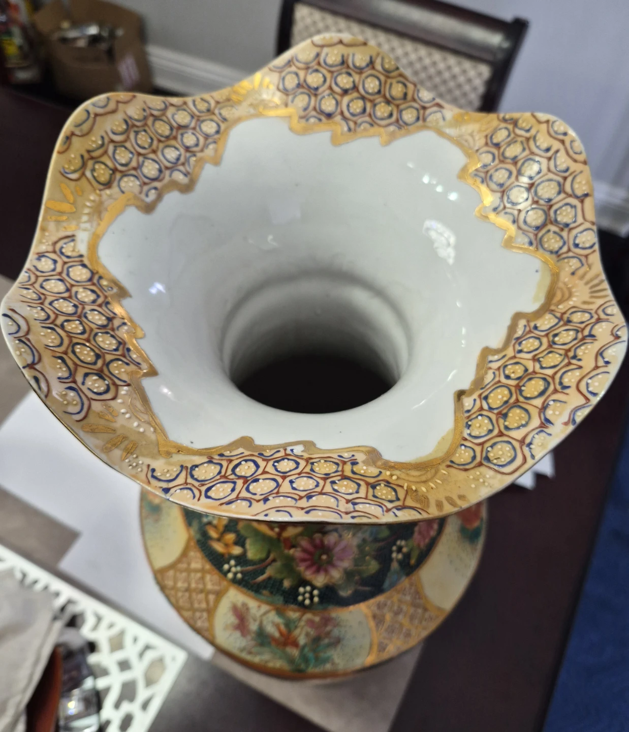 Decorative Ceramic Vase with Gold Accents - photo 3