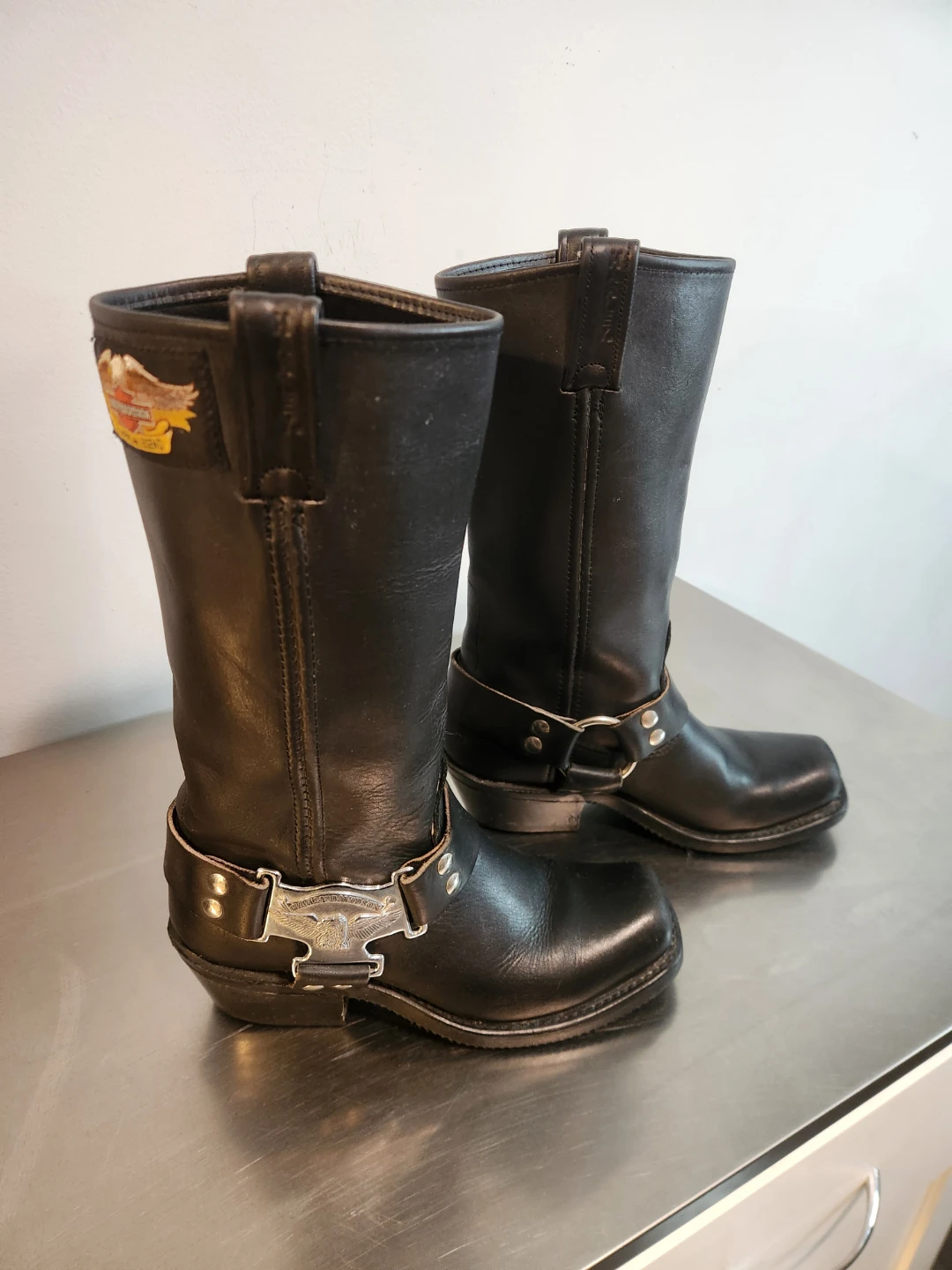 Harley-Davidson Black Leather Boots Size 6 - photo 3