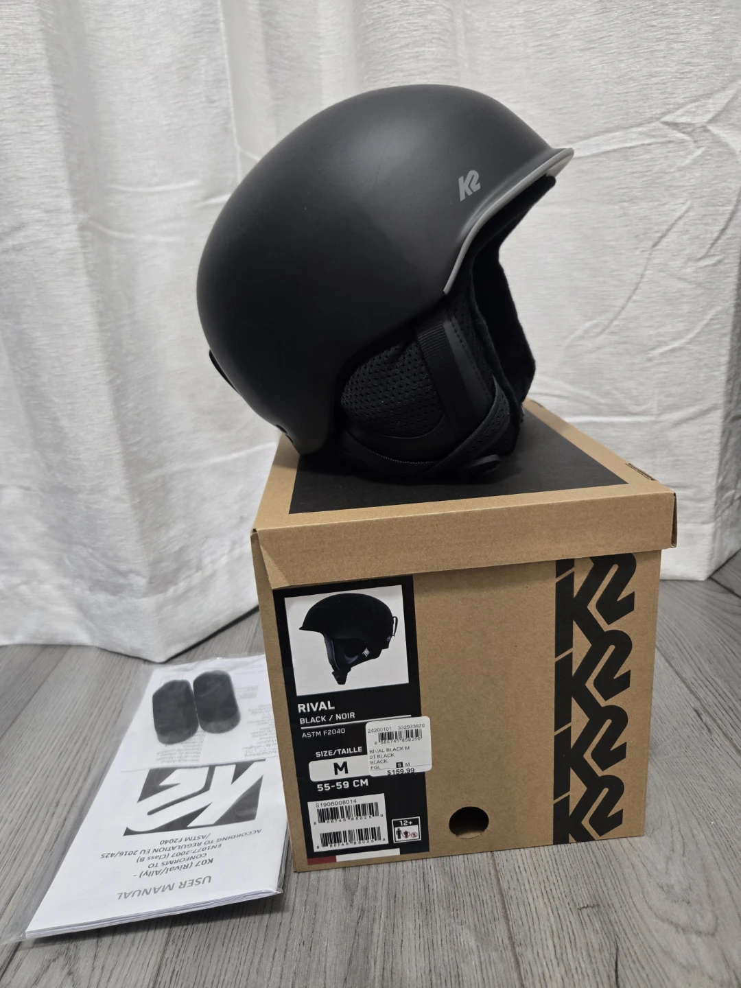 New K2 Rival Ski Helmet - Black - Size M