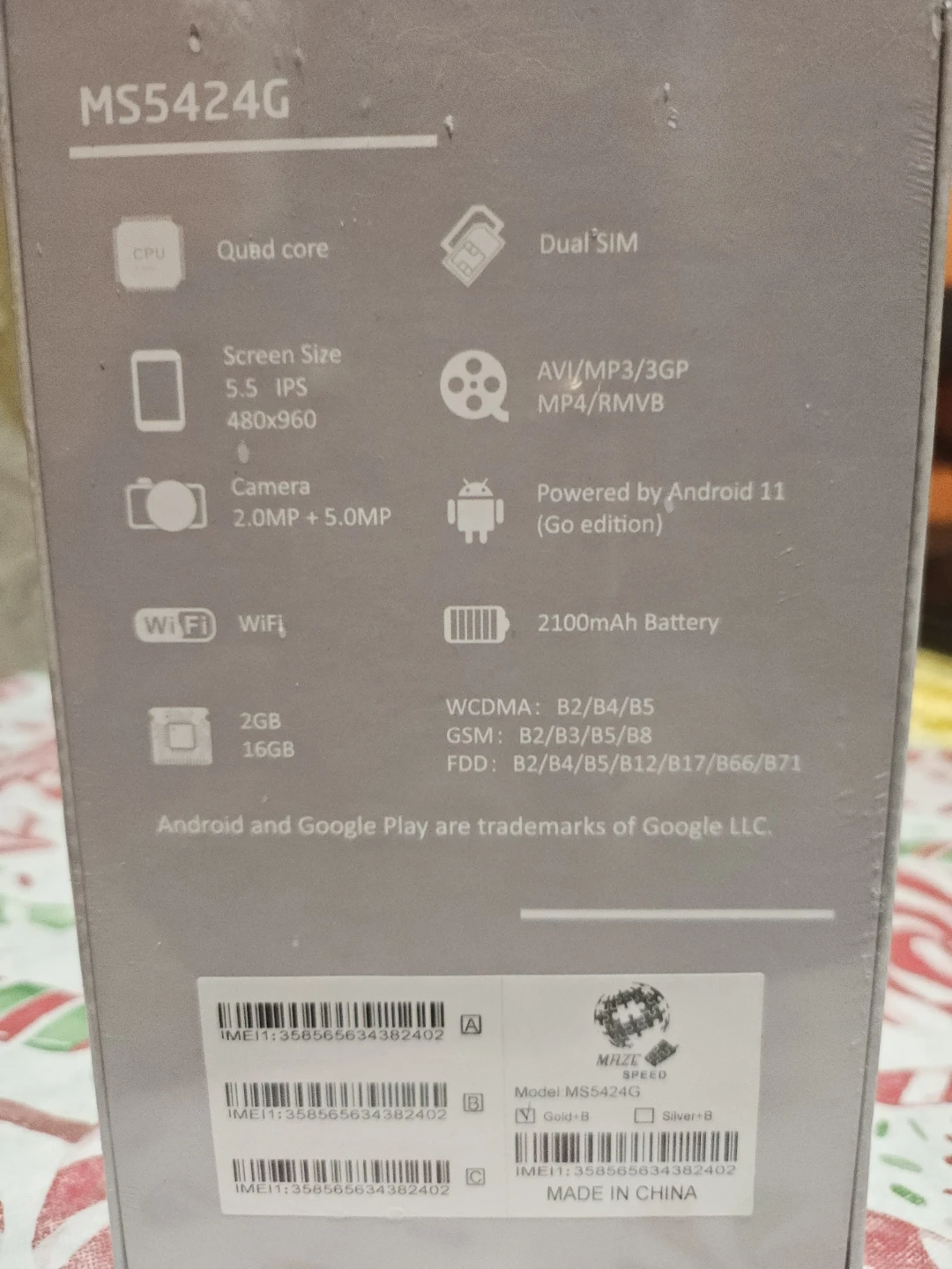 Maze Speed MS5424G Smartphone - photo 3