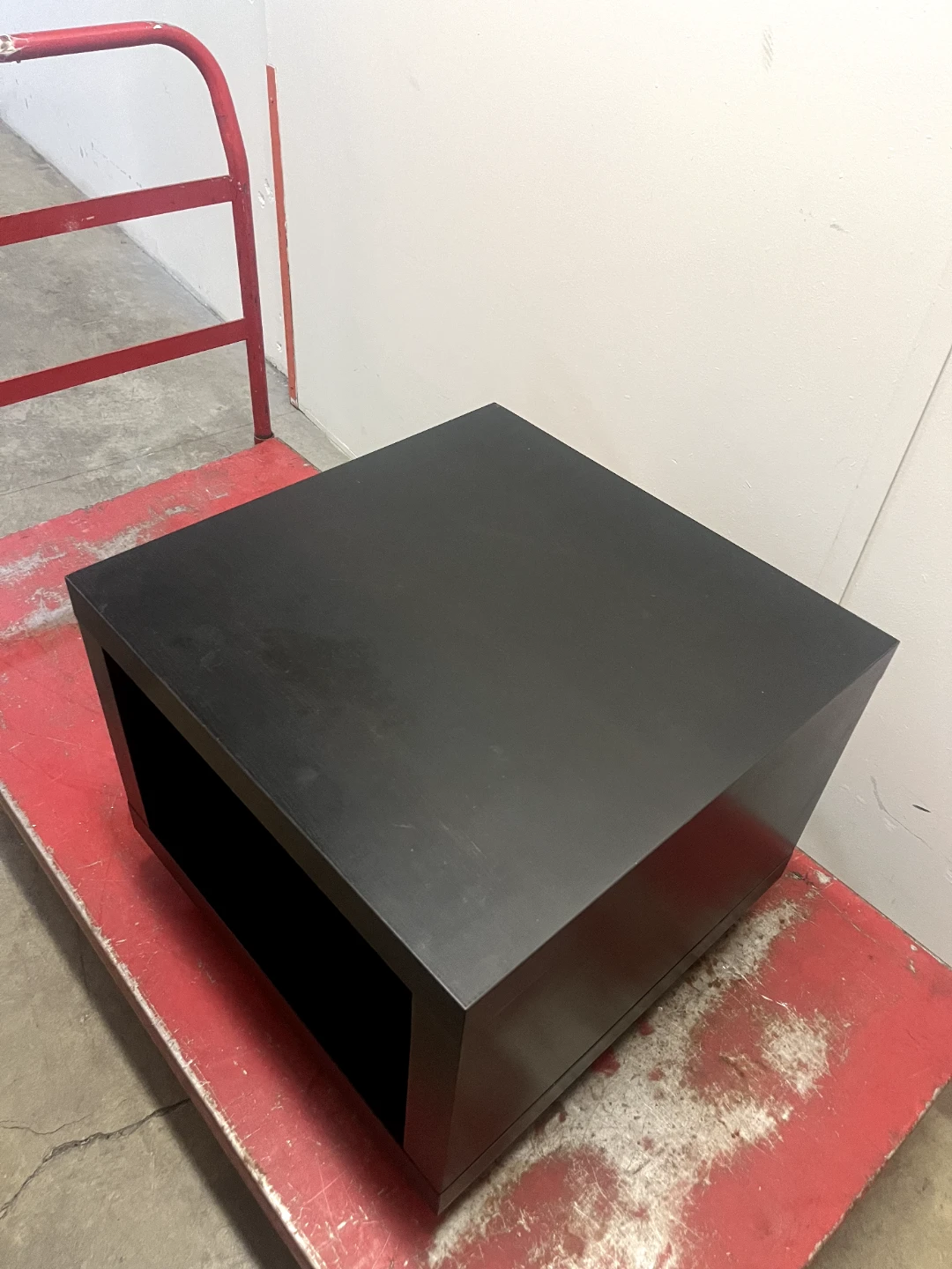 Black Modern Side Table with Wheels - photo 2