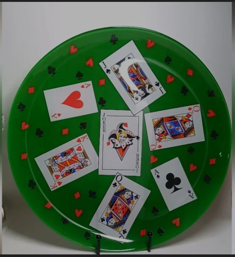 Green Playing Card Themed Serving Tray